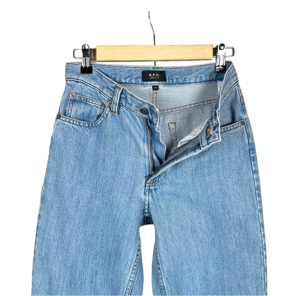 A.P.C. Elle High Rise Straight Jeans in Bleu Clair - Picture 12 of 16